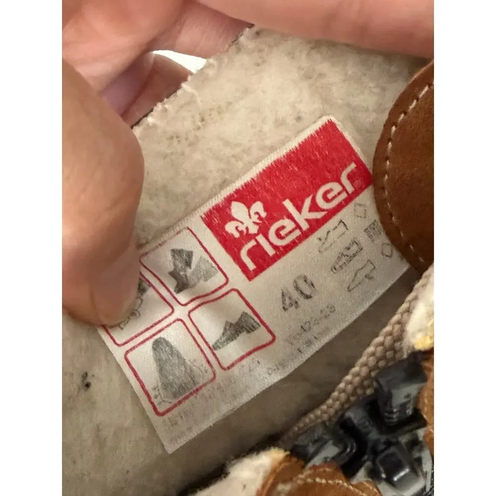 Reiker Tex cognac ankle boots sz 40 zip up comfort Nubuck outdoors gorpcore